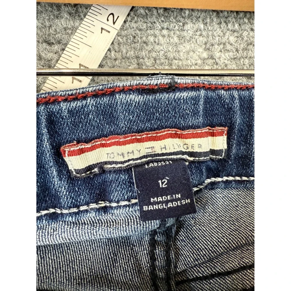 Tommy Hilfiger Straight Leg Jeans Size 12 Dark Wash Adjustable Waist EUC